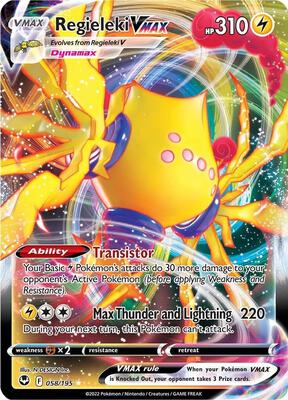 Regieleki VMAX card from SWSH12: Silver Tempest