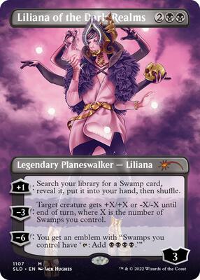 Liliana of the Dark Realms (Borderless) card from Secret Lair Drop Series
