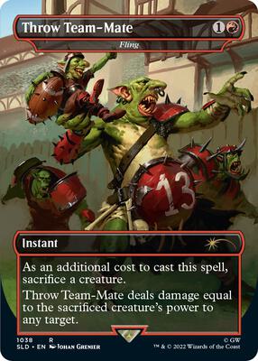 Throw Team-Mate - Fling (Borderless) card from Secret Lair Drop Series