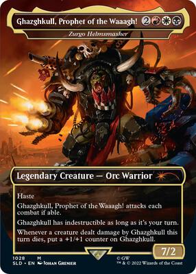 Ghazghkull, Prophet of the Waaagh! - Zurgo Helmsmasher (Borderless) card from Secret Lair Drop Series