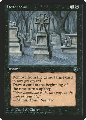 Headstone card from Homelands