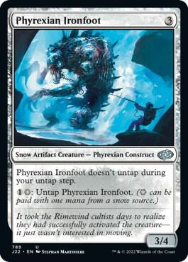 Phyrexian Ironfoot card from Jumpstart 2022