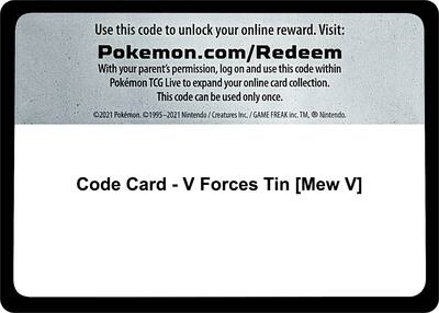 Code Card - V Forces Tin [Mew V] card from Miscellaneous Cards & Products