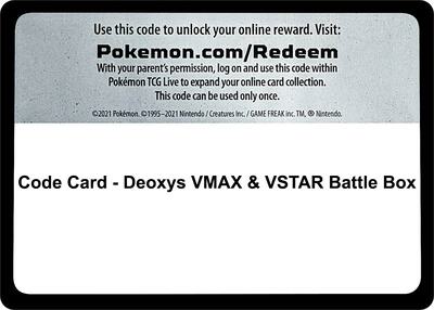 Code Card - Deoxys VMAX & VSTAR Battle Box card from Miscellaneous Cards & Products