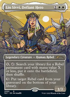 Lin Sivvi, Defiant Hero card from Secret Lair Countdown Kit