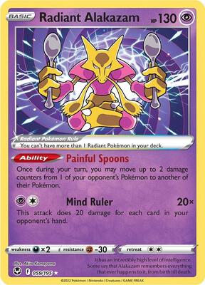 Radiant Alakazam card from SWSH12: Silver Tempest