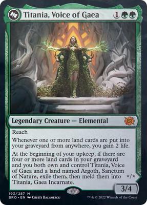 Titania, Voice of Gaea card from The Brothers' War