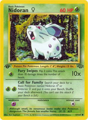 Nidoran F card from Jungle