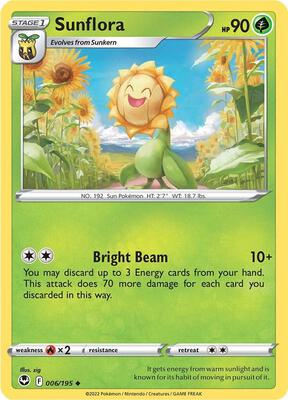 Sunflora card from SWSH12: Silver Tempest
