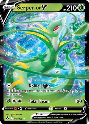 Serperior V card from SWSH12: Silver Tempest