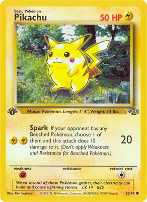 Pikachu card from Jungle
