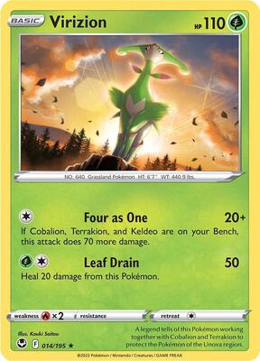 Virizion card from SWSH12: Silver Tempest