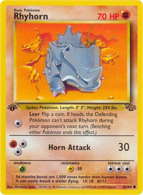 Rhyhorn card from Jungle