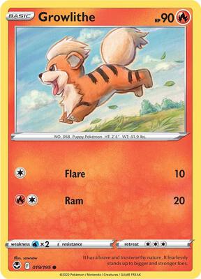 Growlithe card from SWSH12: Silver Tempest