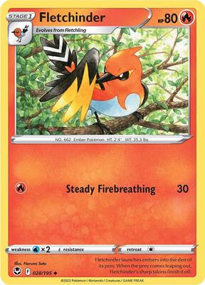 Fletchinder card from SWSH12: Silver Tempest