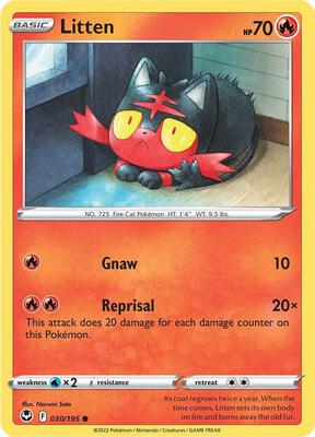 Litten card from SWSH12: Silver Tempest