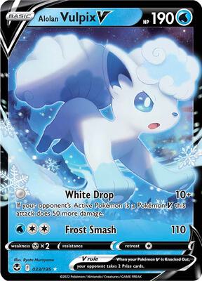 Alolan Vulpix V card from SWSH12: Silver Tempest