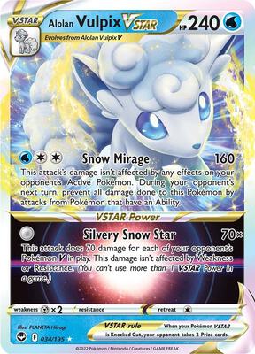Alolan Vulpix VSTAR card from SWSH12: Silver Tempest