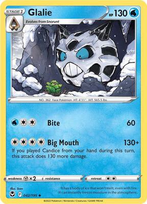 Glalie card from SWSH12: Silver Tempest