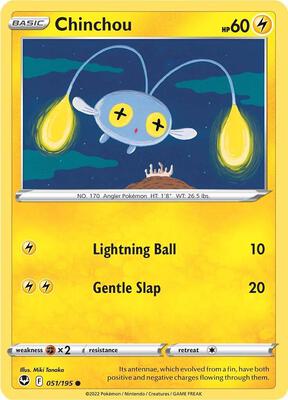 Chinchou card from SWSH12: Silver Tempest