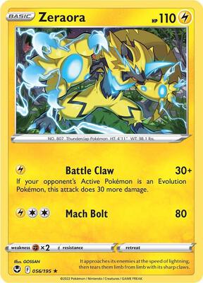 Zeraora card from SWSH12: Silver Tempest