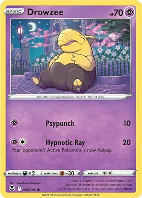 Drowzee card from SWSH12: Silver Tempest
