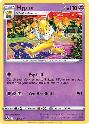 Hypno card from SWSH12: Silver Tempest
