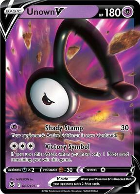 Unown V card from SWSH12: Silver Tempest