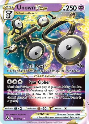 Unown VSTAR card from SWSH12: Silver Tempest