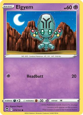 Elgyem card from SWSH12: Silver Tempest