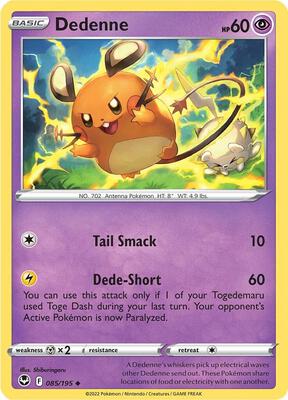 Dedenne card from SWSH12: Silver Tempest