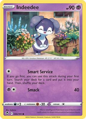 Indeedee card from SWSH12: Silver Tempest