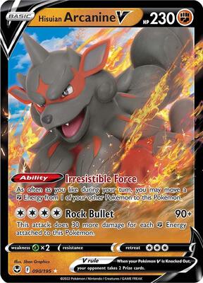 Hisuian Arcanine V card from SWSH12: Silver Tempest