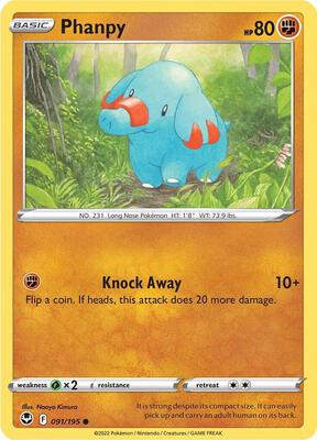 Phanpy card from SWSH12: Silver Tempest