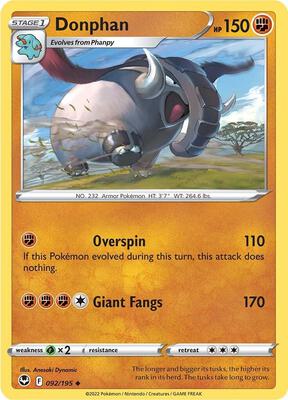 Donphan card from SWSH12: Silver Tempest