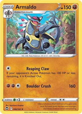 Armaldo card from SWSH12: Silver Tempest