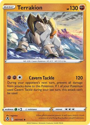 Terrakion card from SWSH12: Silver Tempest