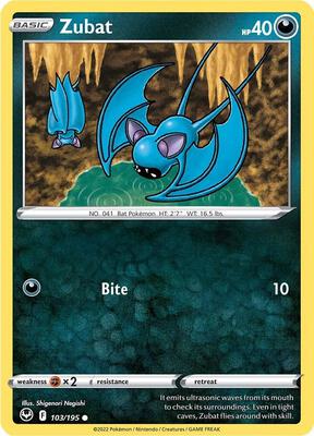 Zubat card from SWSH12: Silver Tempest