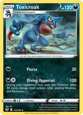 Toxicroak card from SWSH12: Silver Tempest