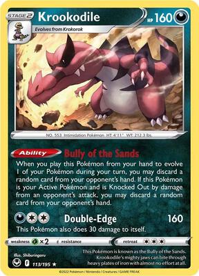 Krookodile card from SWSH12: Silver Tempest