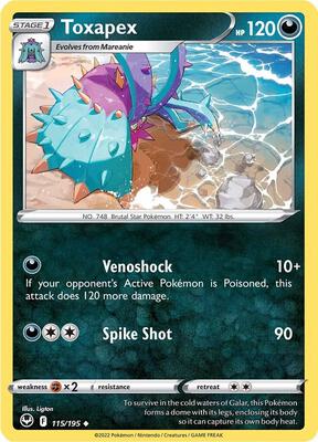 Toxapex card from SWSH12: Silver Tempest