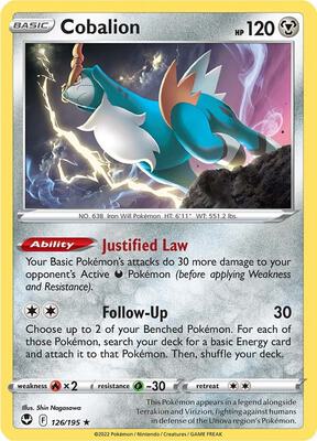 Cobalion card from SWSH12: Silver Tempest