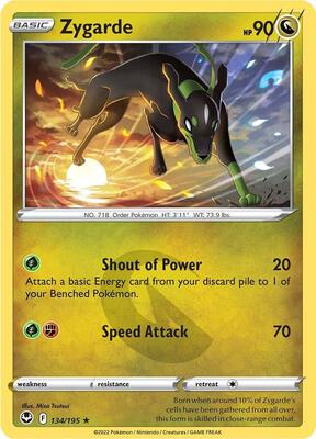 Zygarde card from SWSH12: Silver Tempest