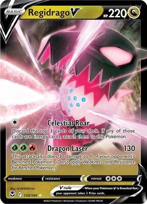 Regidrago V card from SWSH12: Silver Tempest