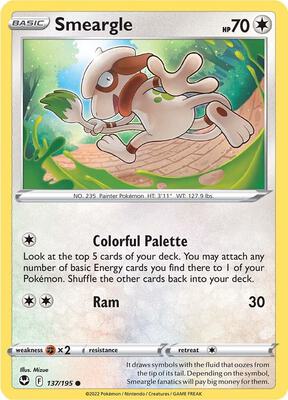 Smeargle card from SWSH12: Silver Tempest