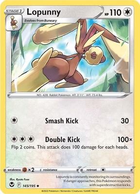 Lopunny card from SWSH12: Silver Tempest