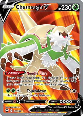 Chesnaught V (Full Art) card from SWSH12: Silver Tempest