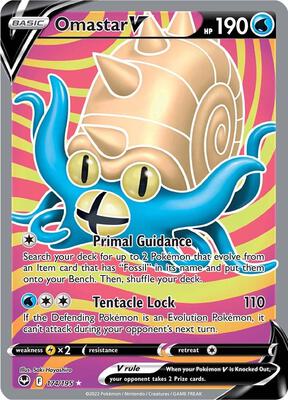 Omastar V (Full Art) card from SWSH12: Silver Tempest