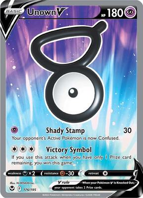 Unown V (Full Art) card from SWSH12: Silver Tempest