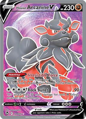 Hisuian Arcanine V (Full Art) card from SWSH12: Silver Tempest